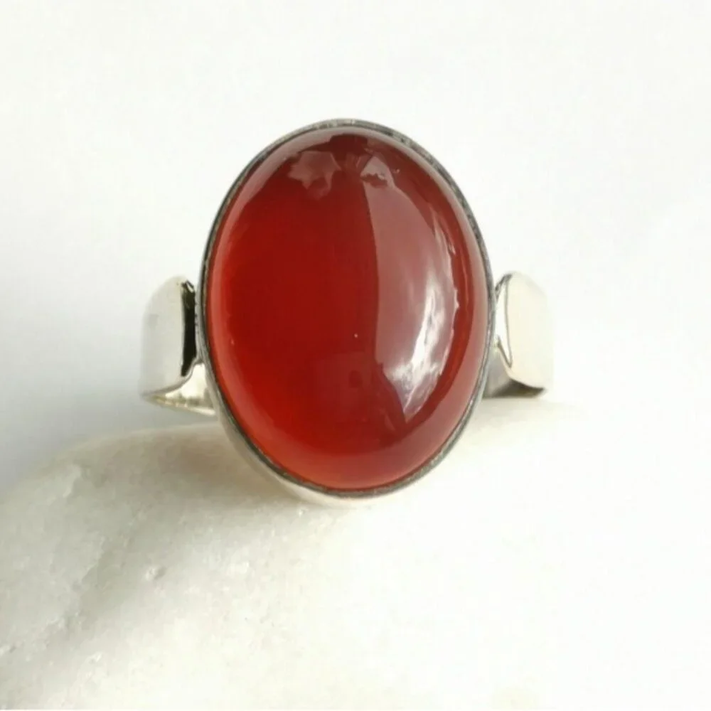 Sterling Silver Carnelian ring size 9.5 Unisex design - Picture 8 of 8